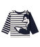 Marinière bébé garçon revisitée beige COQUILLE/bleu SMOKING