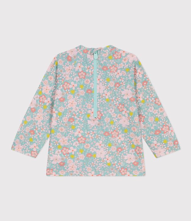 T-shirt met bloemenprint en uv-bescherming voor baby's blauw/multicouleur