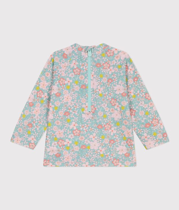 T-shirt met bloemenprint en uv-bescherming voor baby's blauw/multicouleur