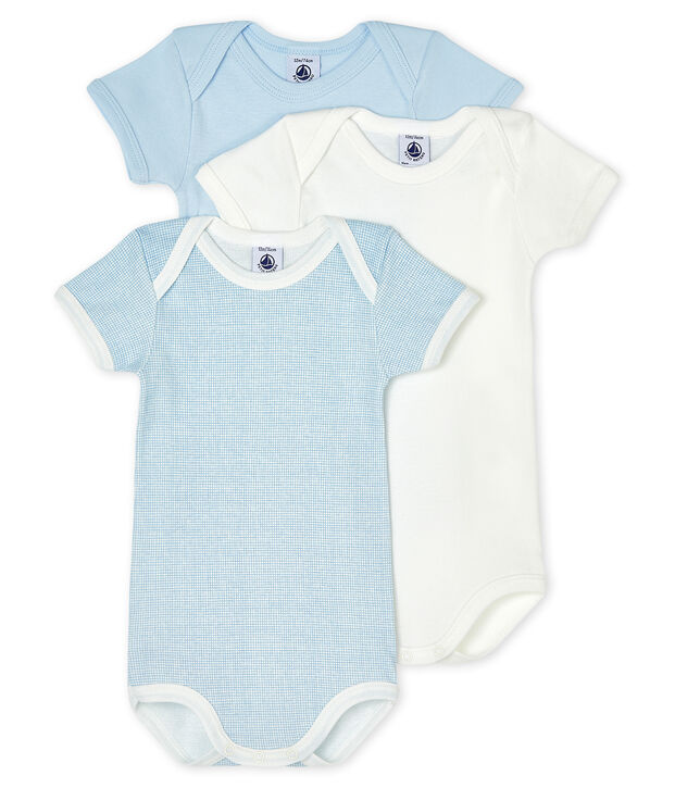 Drie rompertjes korte mouwen baby multicouleur