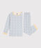 Kinderpyjama van velours met raketjesprint wit MARSHMALLOW/wit MULTICO