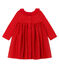 Robe manches longues bi-matière bébé fille rouge TERKUIT/jaune OR