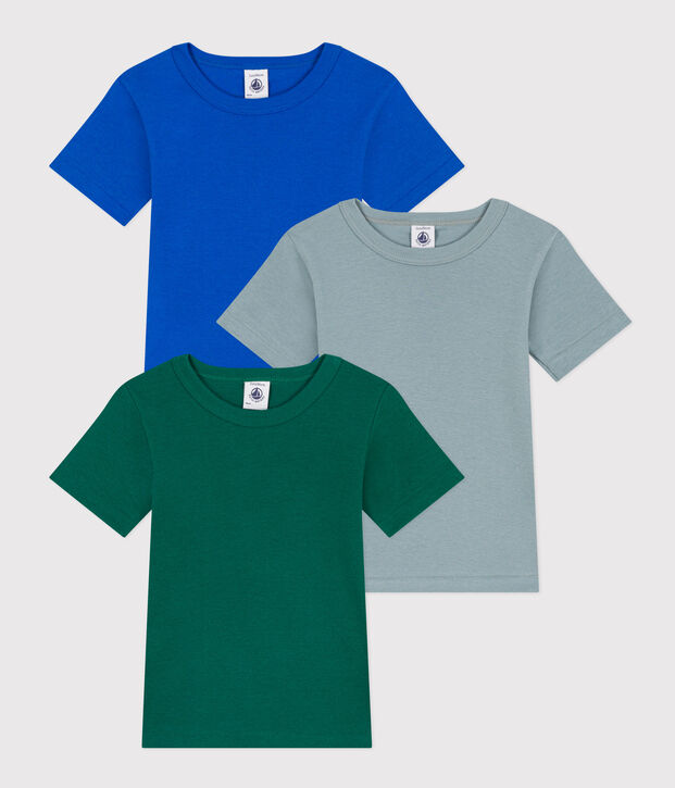 Set van 3 katoenen T-shirt met korte mouw voor kleine jongens multicouleur