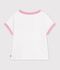 Kinder-T-shirt van effen katoen met korte mouwen wit