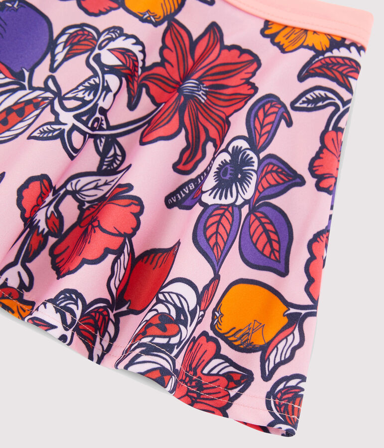 Strandrokje UPF 50+ meisje roze/multicouleur