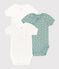 LOT DE 3 BODIES MANCHES COURTES BÉBÉ EN COTON variante 1