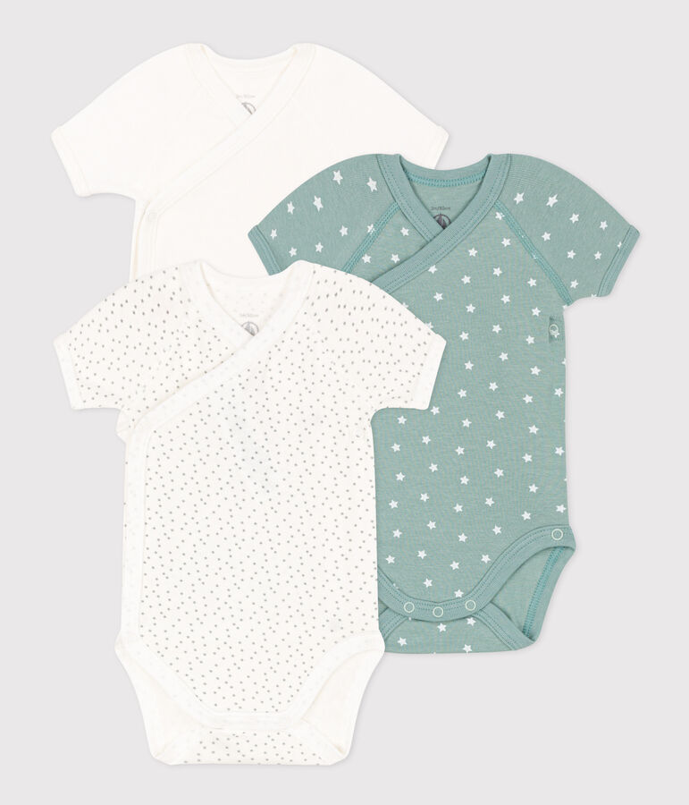 LOT DE 3 BODIES MANCHES COURTES B&Eacute;B&Eacute; EN COTON multicouleur