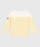 Katoenen T-shirt met lange mouwen en matrozenstreepjes voor kinderen wit MARSHMALLOW/ ORGE