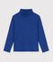 Sous-pull enfant en coton uni bleu