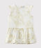 Robe bébé fille en satin imprimée blanc MARSHMALLOW/blanc MULTICO