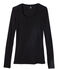 Dames-t-shirt met lange mouwen in licht katoen zwart NOIR