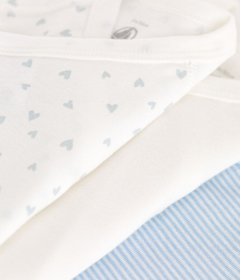 Lot de 3 bodies crois&eacute;s manches courtes en coton imprim&eacute; b&eacute;b&eacute; multicouleur