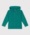 Katoenen hoodie met rits voor kinderen groen