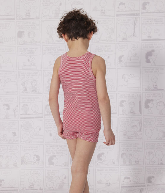 Set van 3 katoenen jongenshemdjes Petit Bateau X Snoopy variante 1