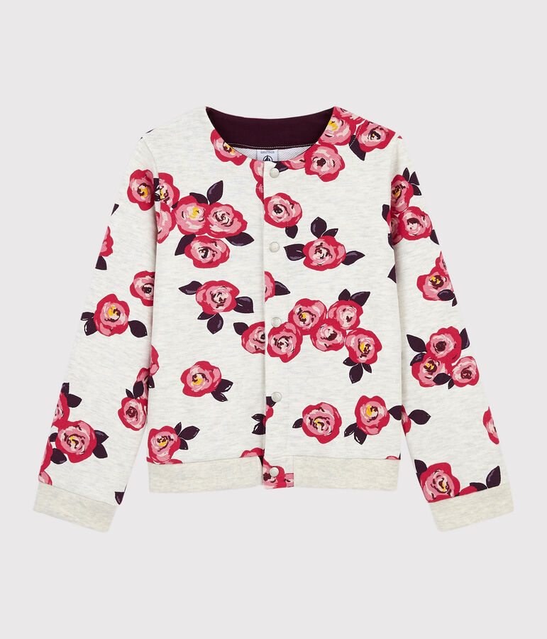 Cardigan en molleton enfant Fille beige/multicouleur