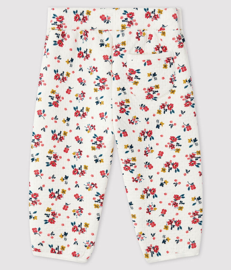 Broek van tubic babymeisje wit MARSHMALLOW/wit MULTICO