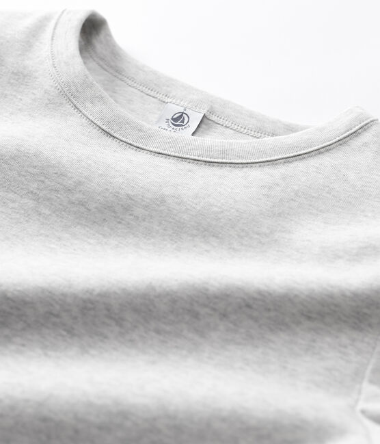Tijdloos dames-T-shirt met ronde hals in biokatoen grijs BELUGA CHINE