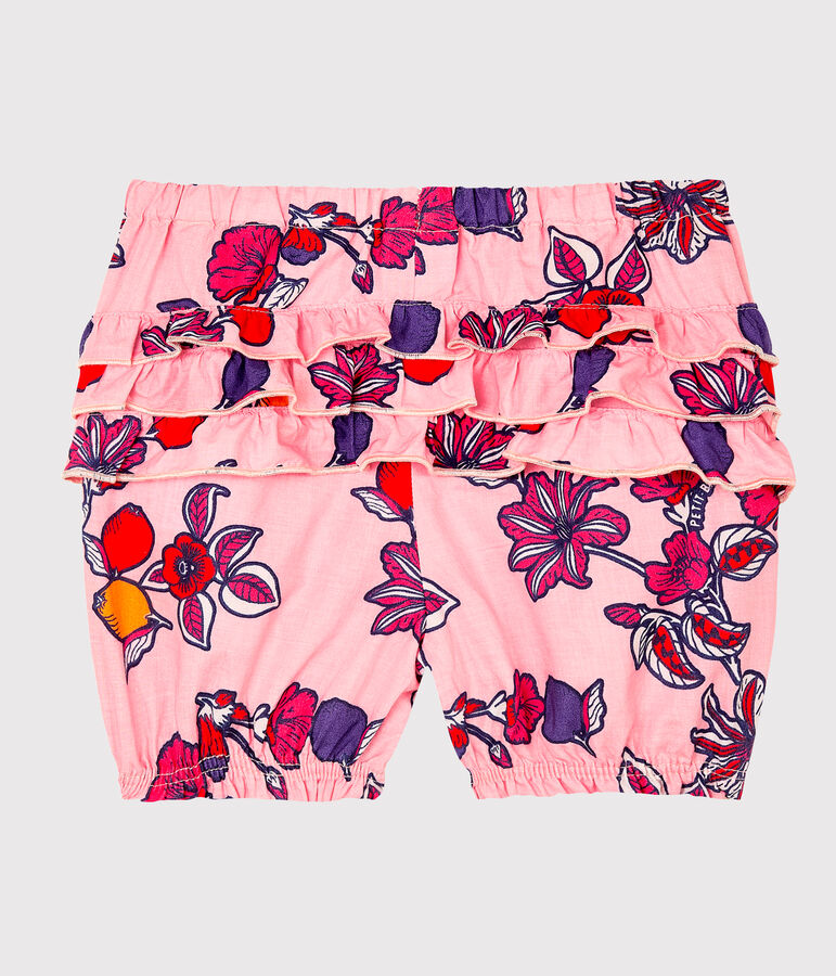 Bloomer broek met print babymeisje roze/multicouleur