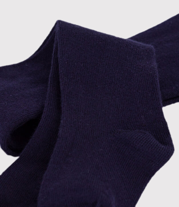 Collants b&eacute;b&eacute; en coton unis bleu marine