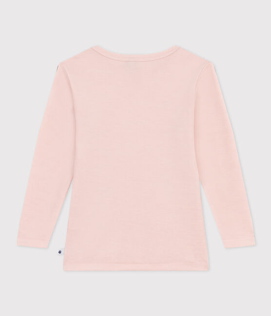 T-shirt met lange mouwen in wol en katoen voor jongens/meisjes roze SALINE
