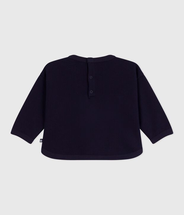 Sweatshirt b&eacute;b&eacute; en coton motif &eacute;l&eacute;phant bleu marine
