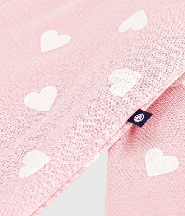 Gewatteerde katoenen babypakje met print roze/ecru