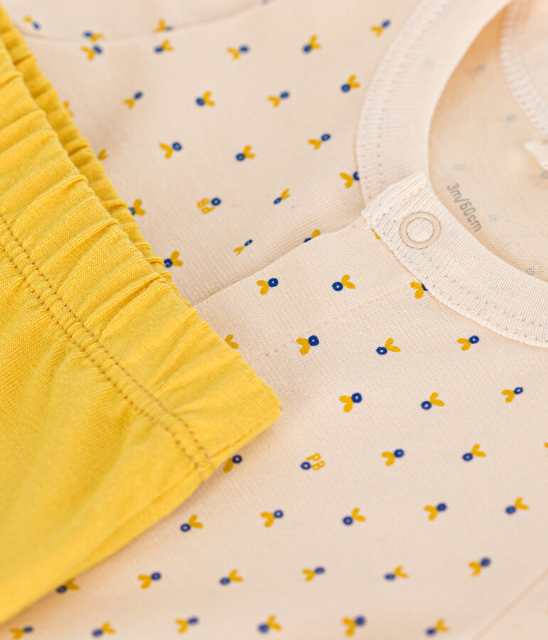 Set van lichte jerseystof uit 2 delen voor baby's ecru/multicouleur