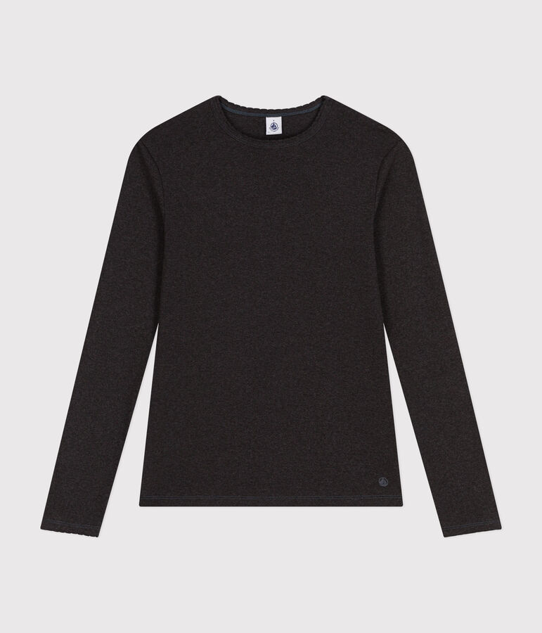 L'ICONIQUE, T-shirt voor dames met cocottesteek in katoen grijs