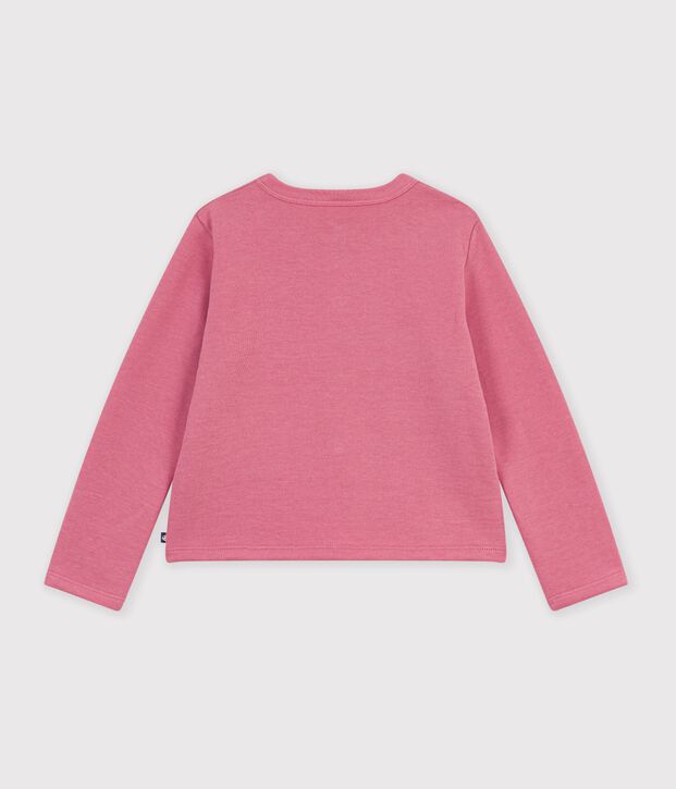 Cardigan enfant en coton uni rose