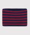 Gebreide gestreepte colsjaal met fleecevoering voor kinderen blauw/rood