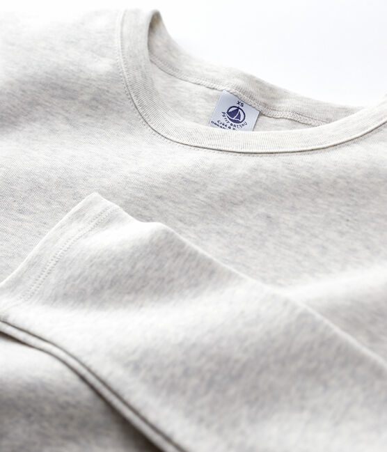 Tijdloos dames-T-shirt met ronde hals in biokatoen grijs BELUGA CHINE