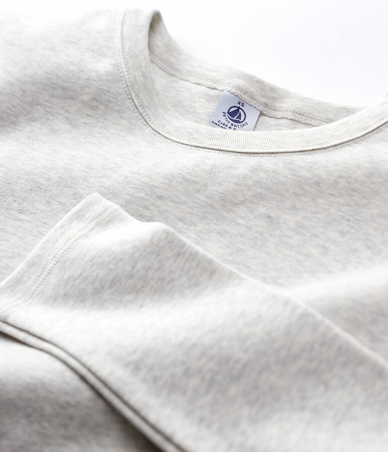 Tijdloos dames-T-shirt met ronde hals in biokatoen grijs