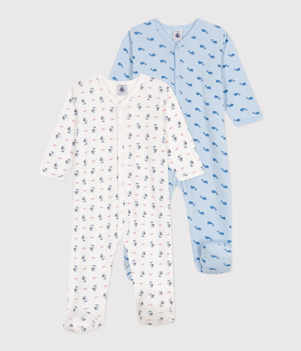 Lot de 2 pyjamas b&eacute;b&eacute; en coton imprim&eacute; multicouleur