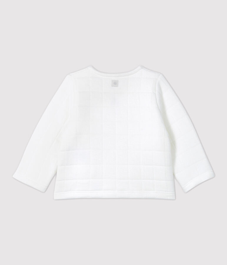 Gewatteerde babycardigan van biologisch katoen wit