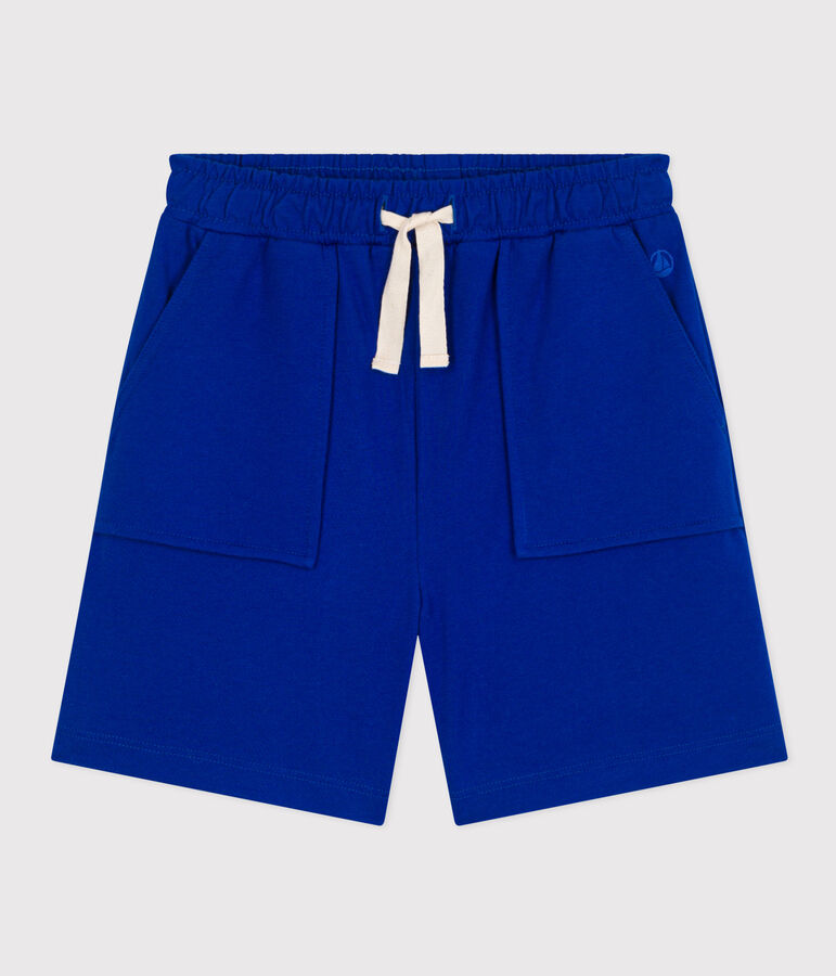 Short en coton enfant gar&ccedil;on bleu