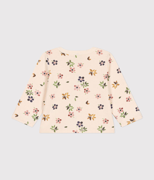 Cardigan en tubique b&eacute;b&eacute; &eacute;cru/multicouleur