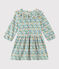 Jurk met lange mouwen babymeisje wit MARSHMALLOW/wit MULTICO