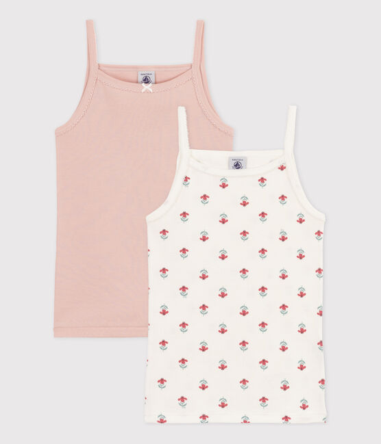 Lot de 2 chemises à bretelles fleurs en coton petite fille variante 1