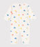 Katoenen babypyjama zonder voetjes met print wit MARSHMALLOW/wit MULTICO