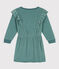 Robe manches longues en bouclette velours unie enfant fille vert BRUT