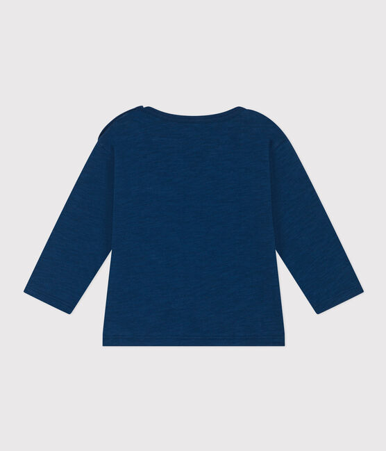 Gevlamd t-shirt met lange mouwen in jersey voor baby's blauw INCOGNITO