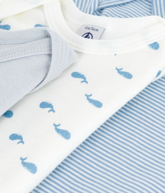 Setje van katoenen body's met lange mouw en walvissenprint voor baby's variante 1