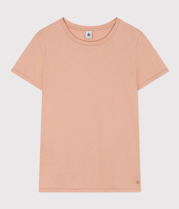 LE DROIT, katoenen T-shirt voor dames met ronde hals beige