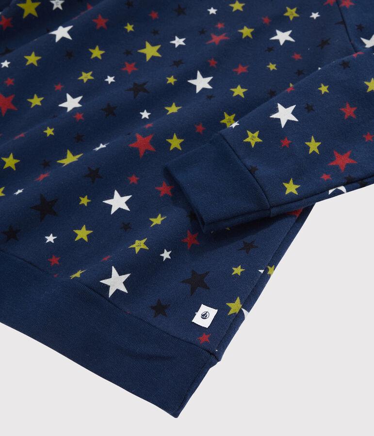 Pyjama enfant &agrave; motifs &eacute;toiles en molleton bleu/multicouleur