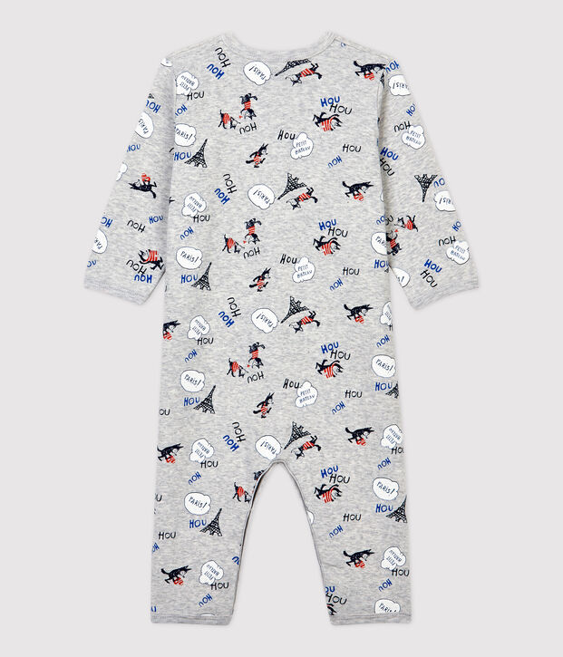 Dors-bien sans pieds b&eacute;b&eacute; Paris en coton biologique gris/multicouleur
