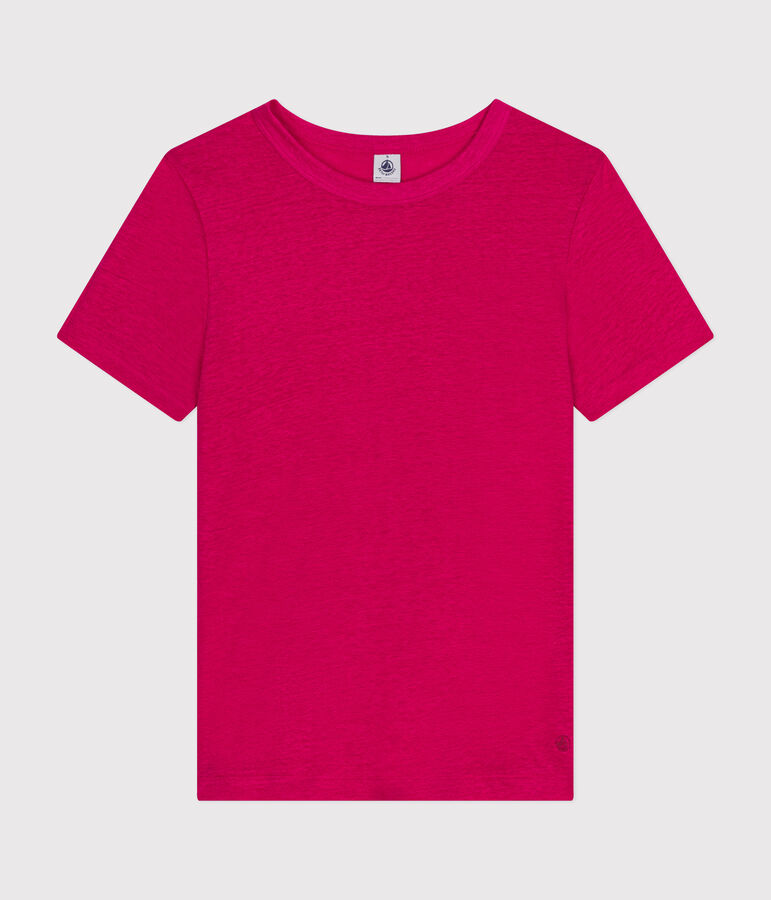Tee-shirt en lin femme rose