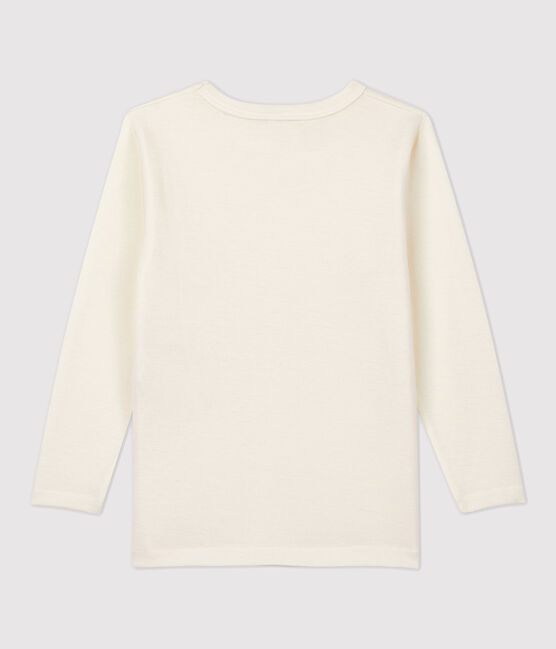 Tee-shirt manches longues enfant en laine et coton gris ECRU