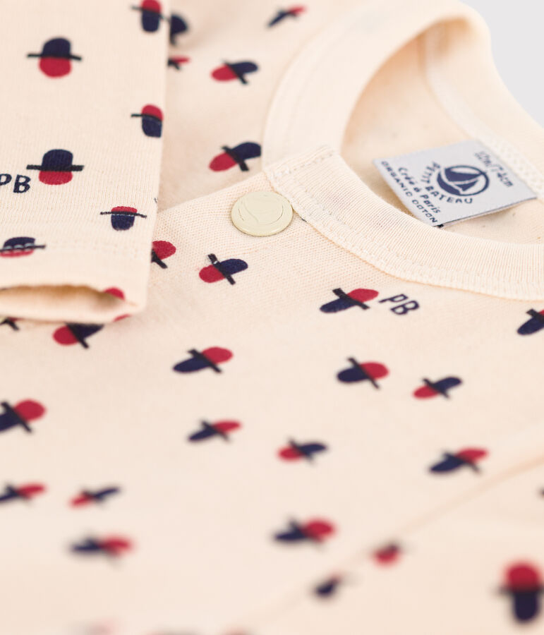 Cardigan in tubic met print voor baby's wit AVALANCHE/ MULTICO