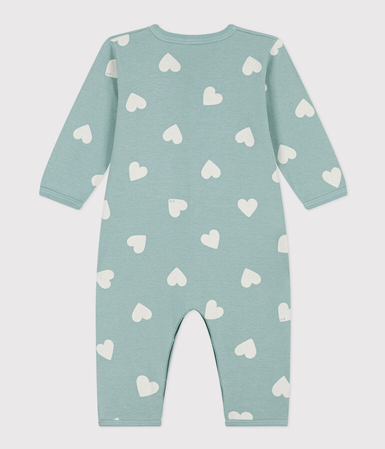 Pyjama b&eacute;b&eacute; sans pieds imprim&eacute; en coton vert/&eacute;cru