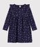 Katoenen kinderjurk met lange mouwen en bloemenprint blauw/multicouleur